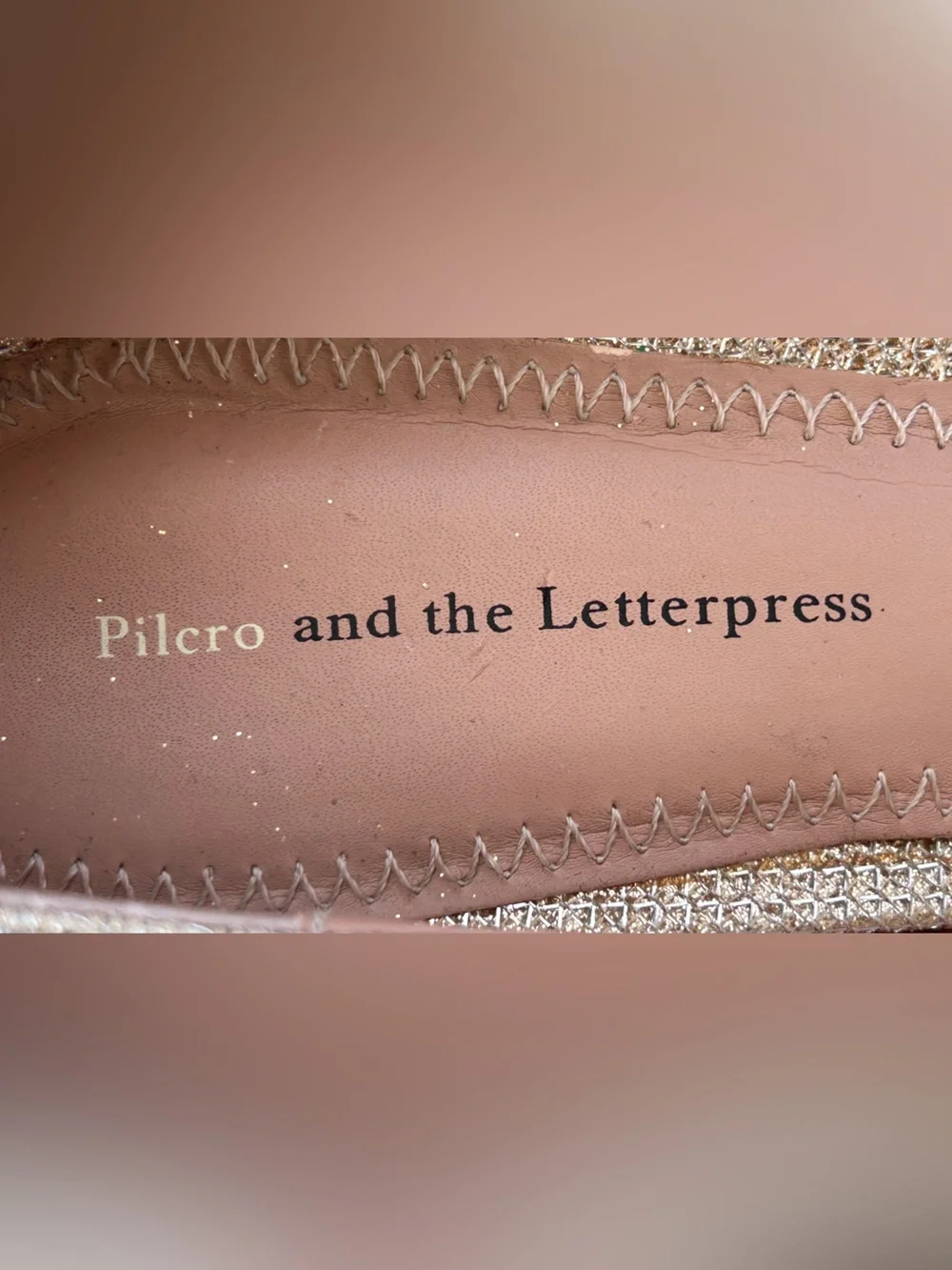 Pilcro & The Letterpress by‎ Anthropologie Women’s Ana Glitter Heel Gold Size 7M